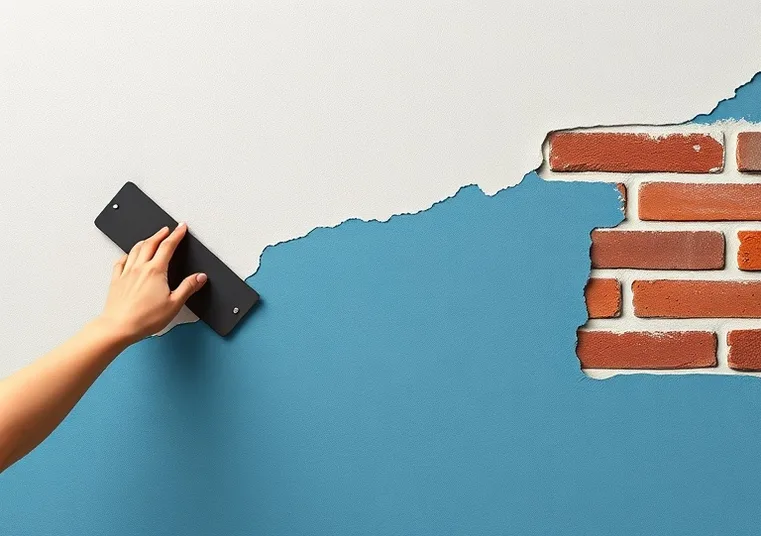 Application d'un enduit décoratif à la lisseuse sur un mur